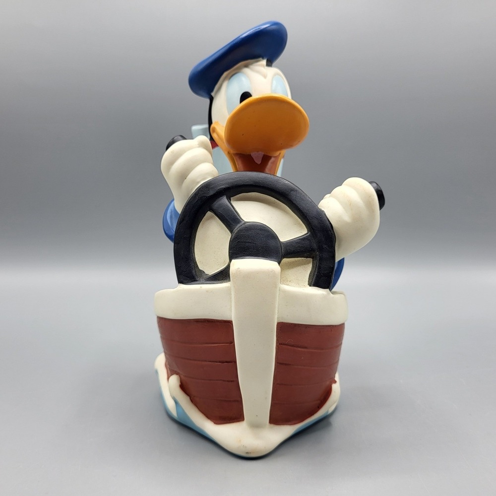 Just Toys Donald Duck Boat Coin Bank Kids Vintage 1994 Disney Sailor Blue White